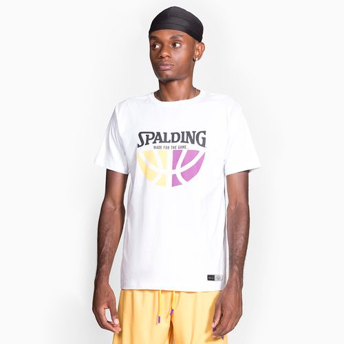 Camiseta Spalding Logo Ball - Branco e Amarelo