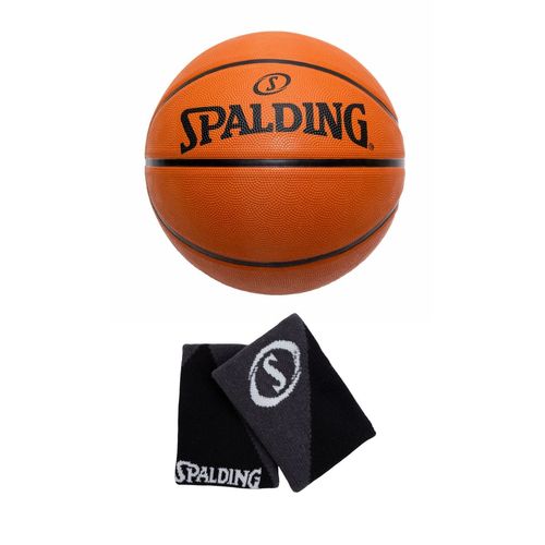 KIT Bola De Basquete Spalding Streetball + Munhequeira Preta