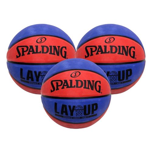 KIT 3 Bola de Basquete Spalding Lay-up Vermelho - Tamanho:07
