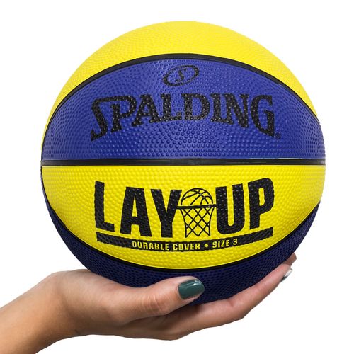 Mini Bola De Basquete Spalding Lay-Up - Azul e Amarelo